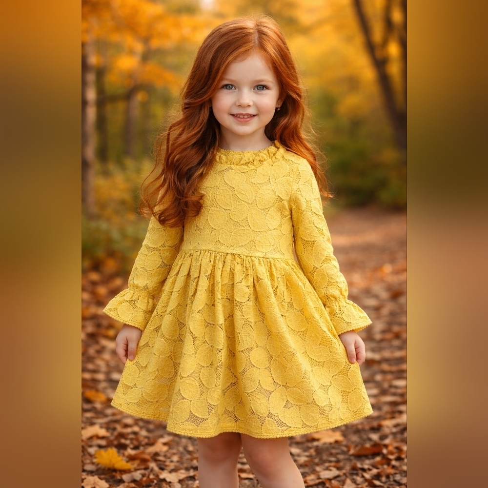 Oshkosh Mustard Yellow Fall Leaf Dress